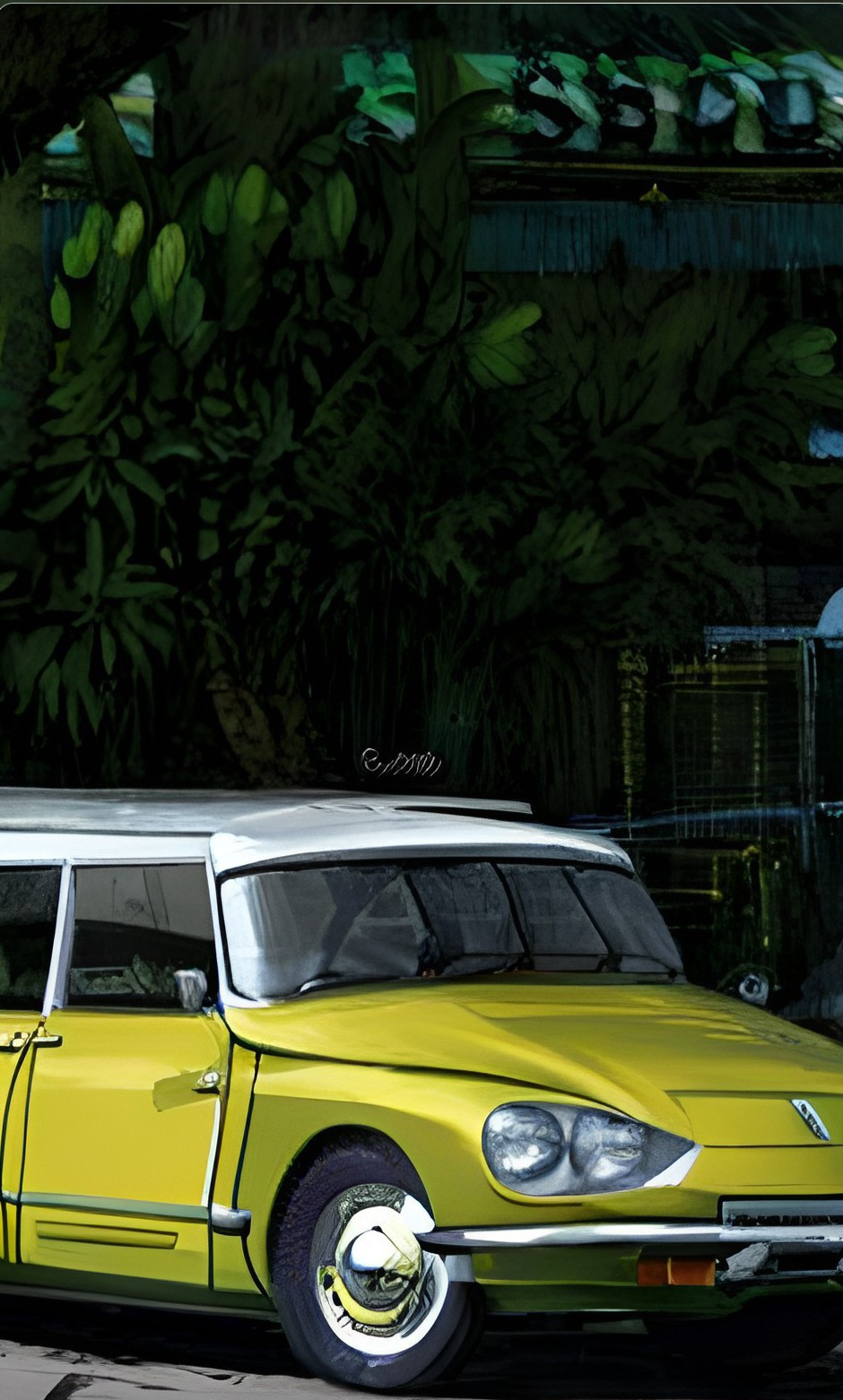 Yellow Citroen DS Taxi