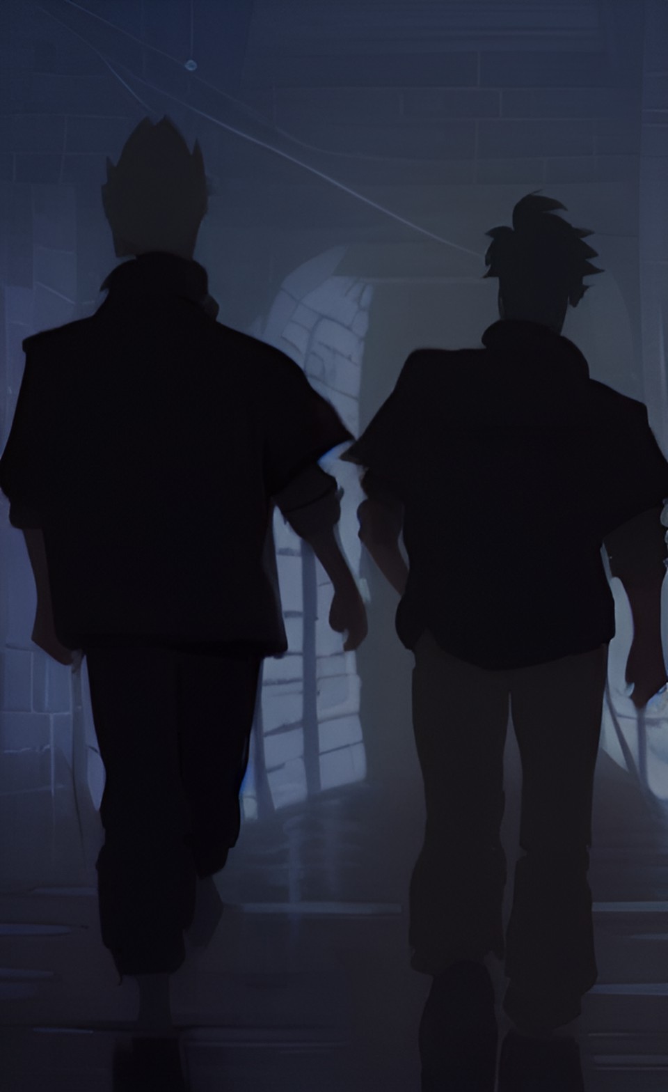 Lounis and Diae Walking down the hotel hallway