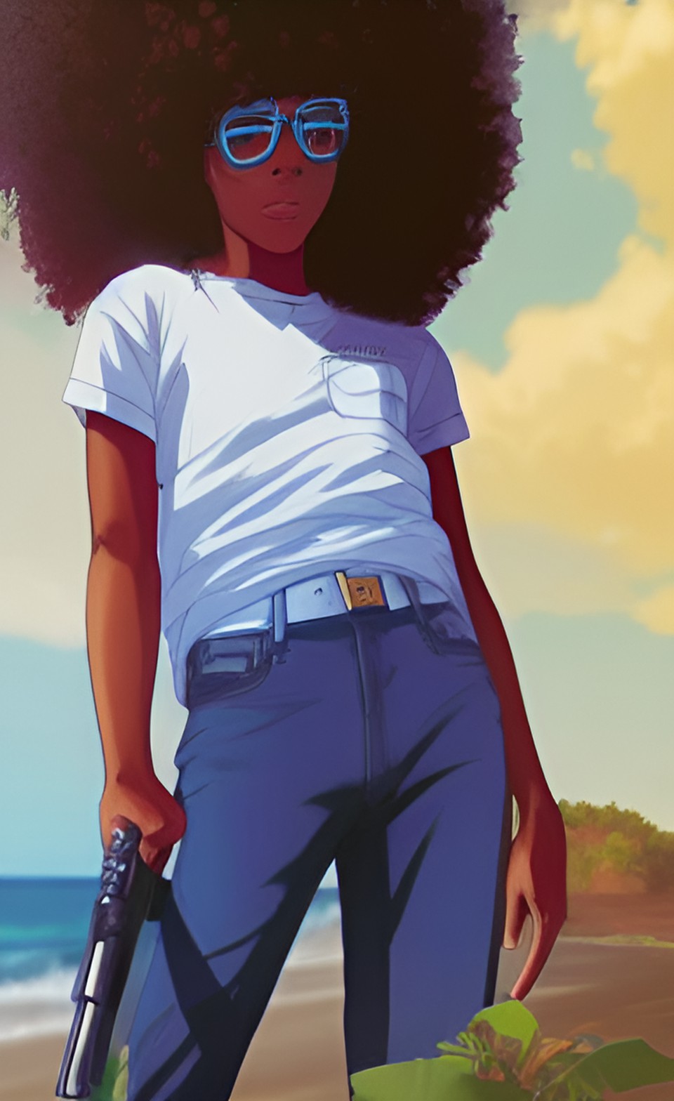 Banou at target practice