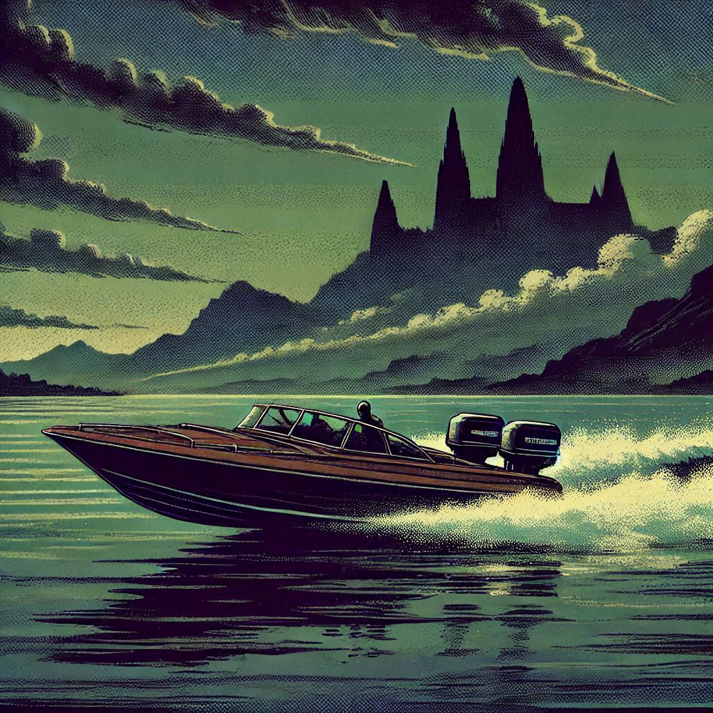 Apeco boat speeding across the Strait